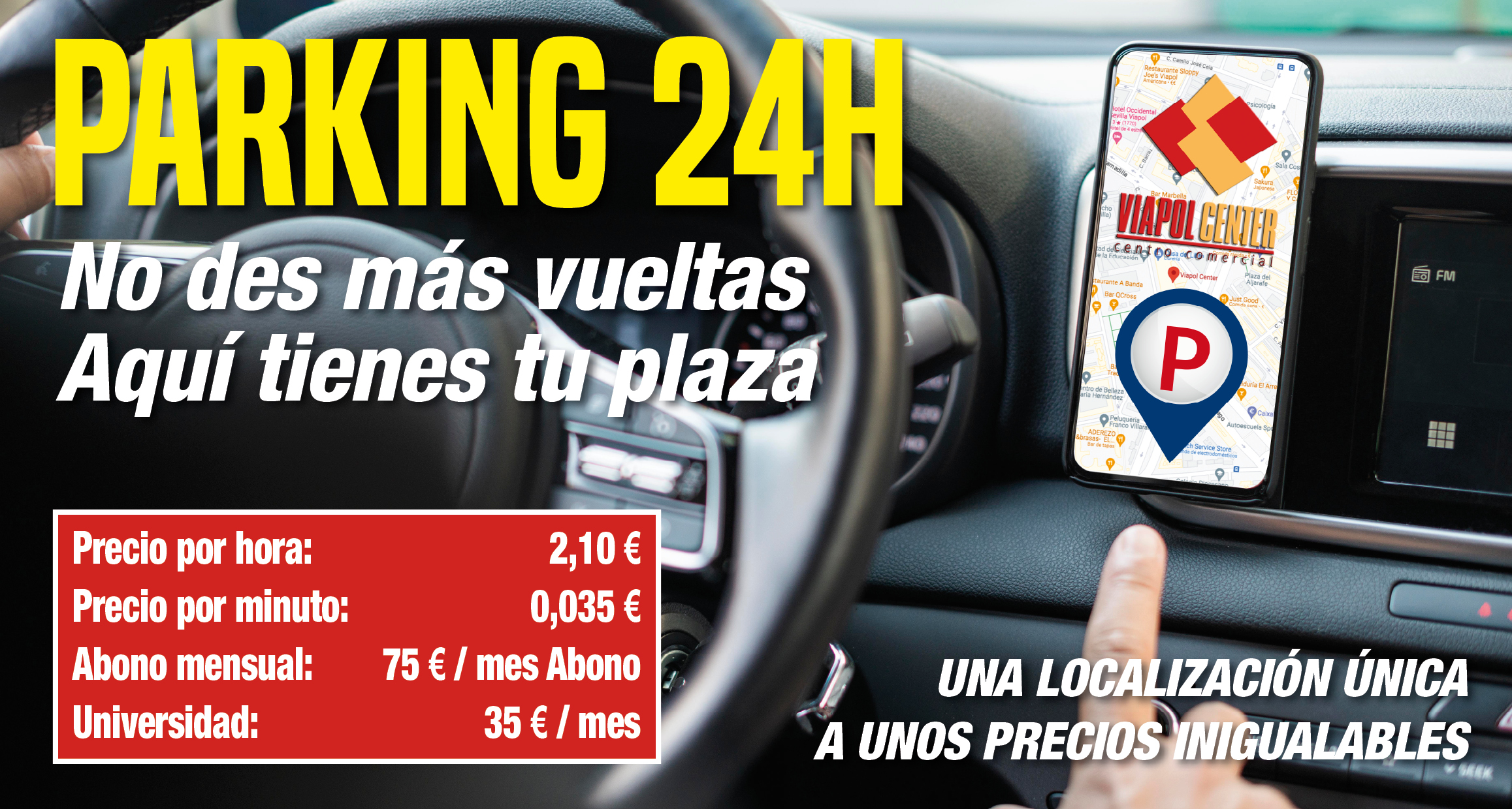Parking VIAPOLCENTER – Accesos al Centro Comercial Viapol Center desde Cuatro Vientos y Ramón y Cajal reabiertos al tráfico.