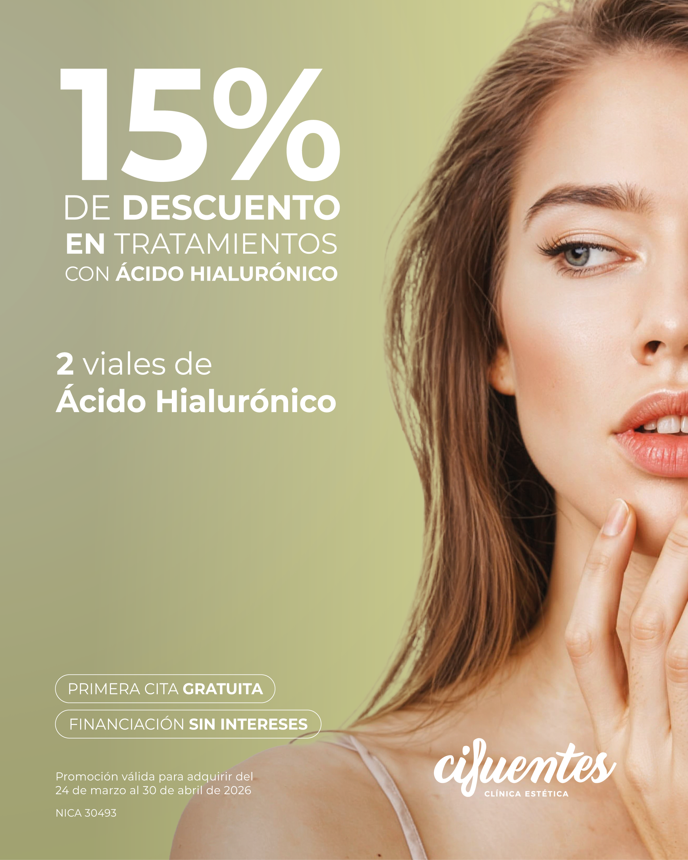 Clínica Cifuentes facilita el acceso a tratamientos de ácido hialurónico con un descuento del 15% Clínica Cifuentes facilita el acceso a tratamientos de ácido hialurónico con un descuento del 15%